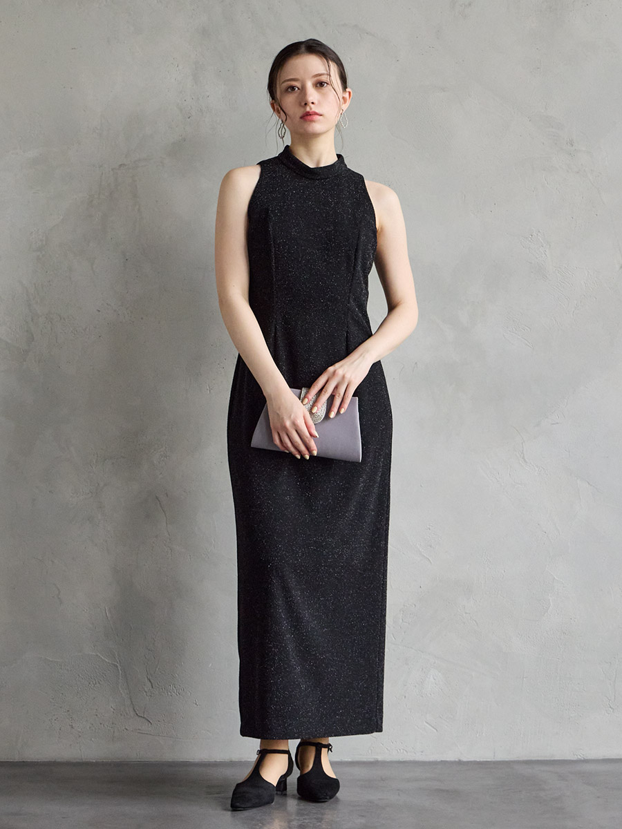 【WEB/Aimer Acret店限定】ラメジャージーホルターネックドレス